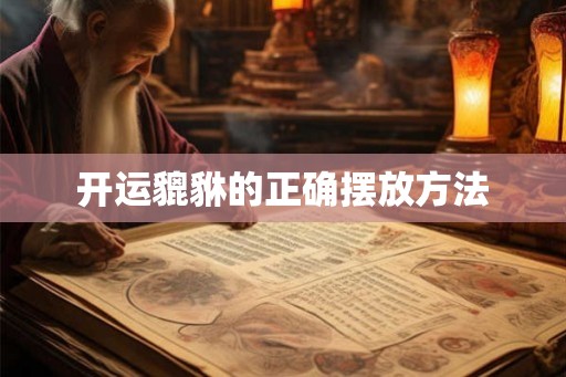 开运貔貅的正确摆放方法