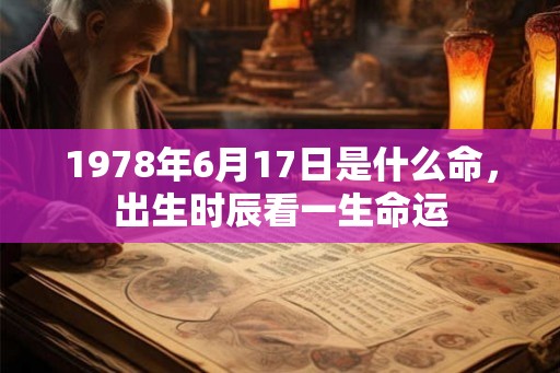 1978年6月17日是什么命，出生时辰看一生命运