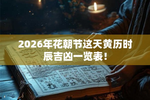2026年花朝节这天黄历时辰吉凶一览表! 2026年花朝节这天黄历时辰吉凶一览表!