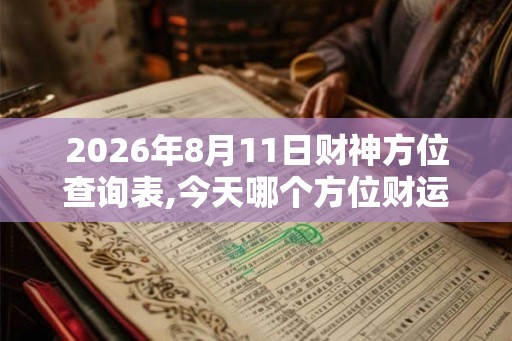 2026年8月11日财神方位查询表,今天哪个方位财运好