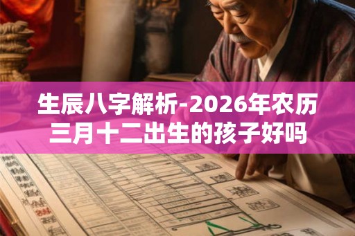 生辰八字解析-2026年农历三月十二出生的孩子好吗