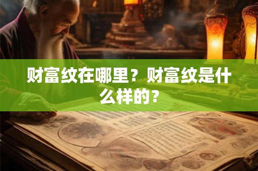 财富纹在哪里？财富纹是什么样的？