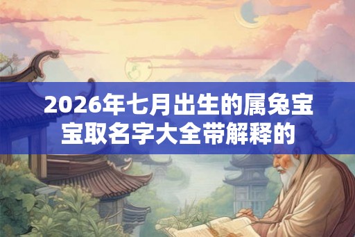2026年七月出生的属兔宝宝取名字大全带解释的