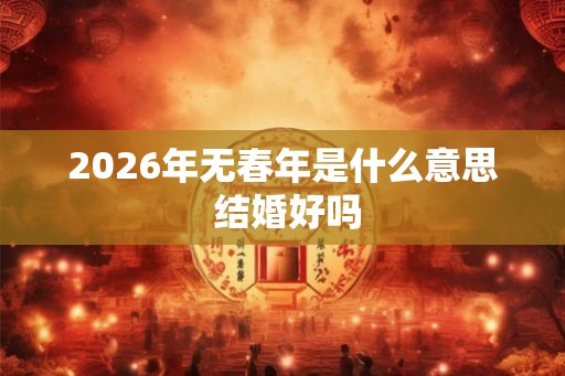 2026年无春年是什么意思 结婚好吗