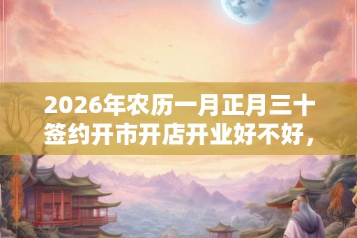 2026年农历一月正月三十签约开市开店开业好不好,吉时为何时? 2026年农历一月正月三十签约开市开店开业好不好,吉时为何时?
