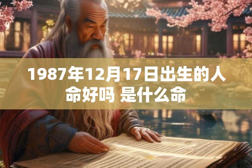 1987年12月17日出生的人命好吗 是什么命