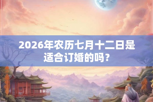 2026年农历七月十二日是适合订婚的吗? 2026年农历七月十二日是适合订婚的吗?