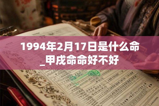 1994年2月17日是什么命_甲戌命命好不好