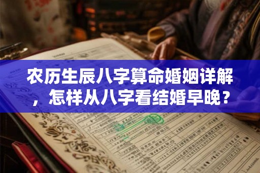农历生辰八字算命婚姻详解，怎样从八字看结婚早晚？