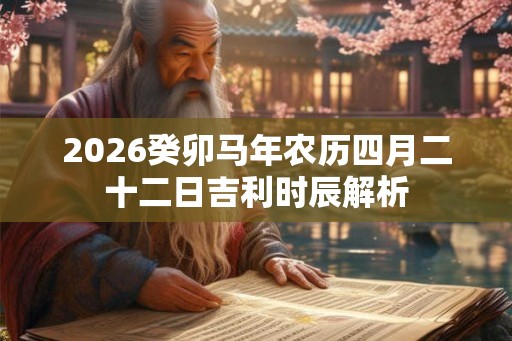 2026癸卯马年农历四月二十二日吉利时辰解析