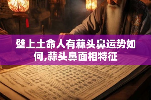 壁上土命人有蒜头鼻运势如何,蒜头鼻面相特征