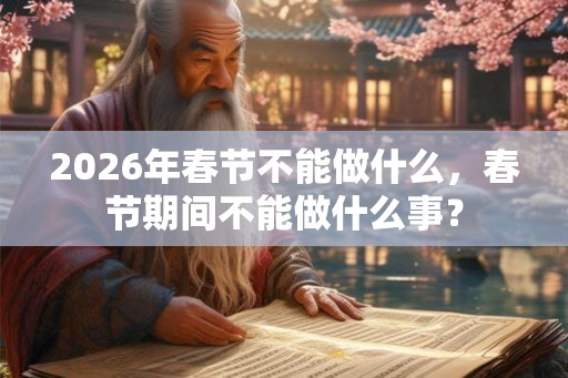 2026年春节不能做什么，春节期间不能做什么事？