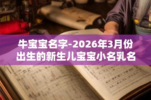 牛宝宝名字-2026年3月份出生的新生儿宝宝小名乳名精选