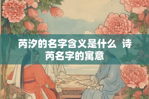 芮汐的名字含义是什么  诗芮名字的寓意