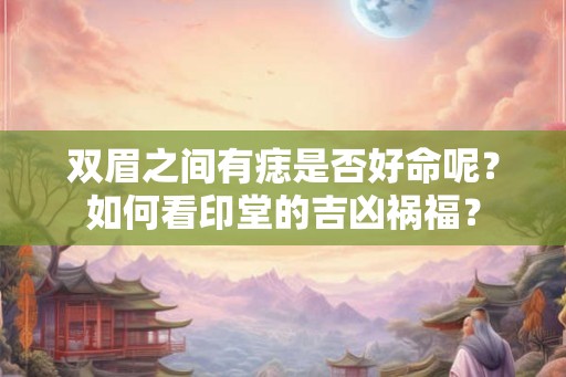 双眉之间有痣是否好命呢？如何看印堂的吉凶祸福？