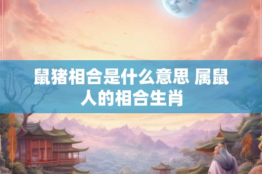 鼠猪相合是什么意思 属鼠人的相合生肖