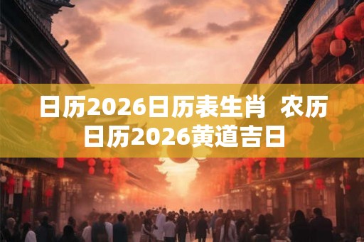 日历2026日历表生肖  农历日历2026黄道吉日