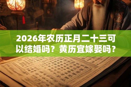 2026年农历正月二十三可以结婚吗？黄历宜嫁娶吗？