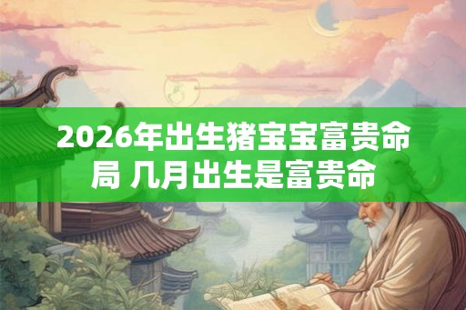 2026年出生猪宝宝富贵命局 几月出生是富贵命