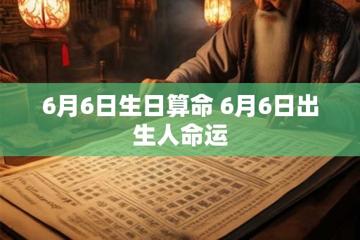 6月6日生日算命 6月6日出生人命运