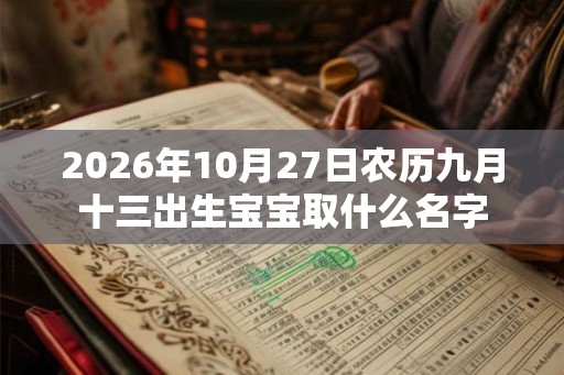 2026年10月27日农历九月十三出生宝宝取什么名字