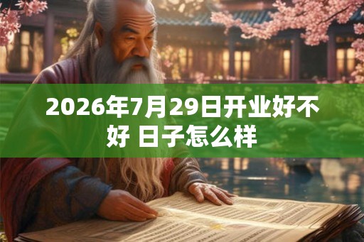 2026年7月29日开业好不好 日子怎么样
