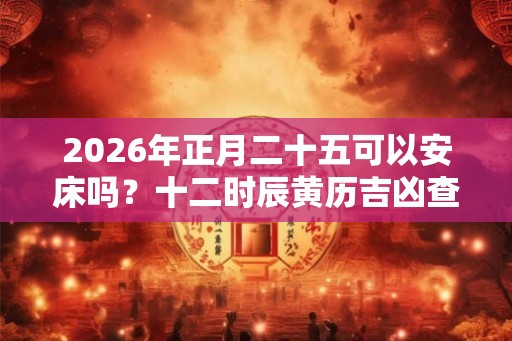 2026年正月二十五可以安床吗?十二时辰黄历吉凶查询! 2026年正月二十五可以安床吗?十二时辰黄历吉凶查询!