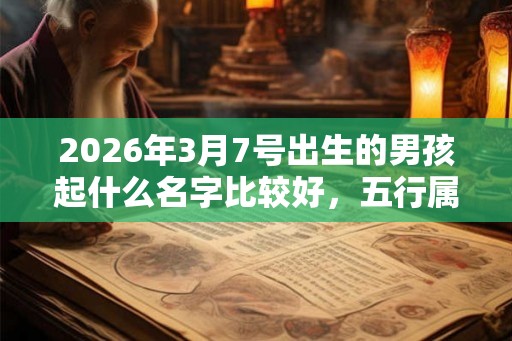 2026年3月7号出生的男孩起什么名字比较好，五行属什么