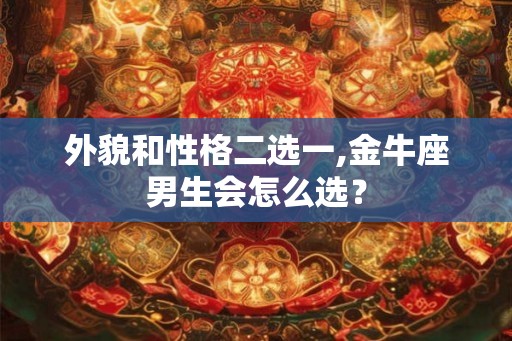 外貌和性格二选一,金牛座男生会怎么选？