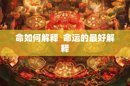 命如何解释  命运的最好解释