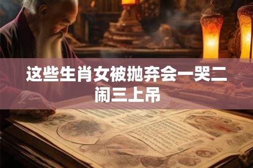 这些生肖女被抛弃会一哭二闹三上吊