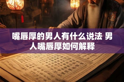 嘴唇厚的男人有什么说法 男人嘴唇厚如何解释