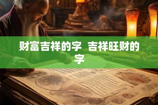 财富吉祥的字  吉祥旺财的字