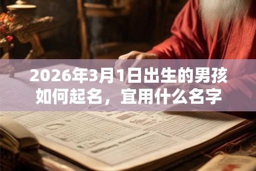 2026年3月1日出生的男孩如何起名，宜用什么名字