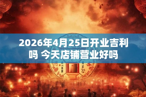 2026年4月25日开业吉利吗 今天店铺营业好吗