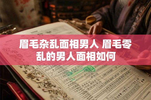 眉毛杂乱面相男人 眉毛零乱的男人面相如何