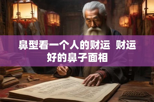 鼻型看一个人的财运 财运好的鼻子面相 鼻型看一个人的财运 财运好的鼻子面相