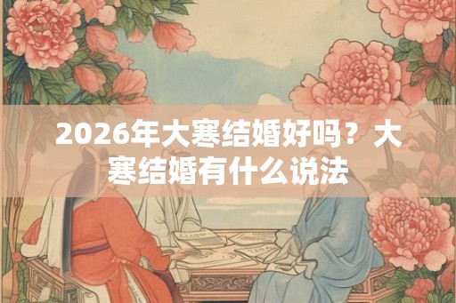 2026年大寒结婚好吗？大寒结婚有什么说法