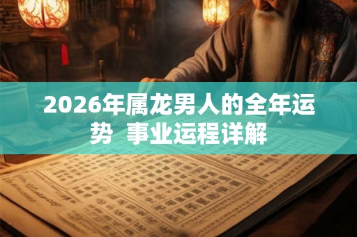 2026年属龙男人的全年运势  事业运程详解