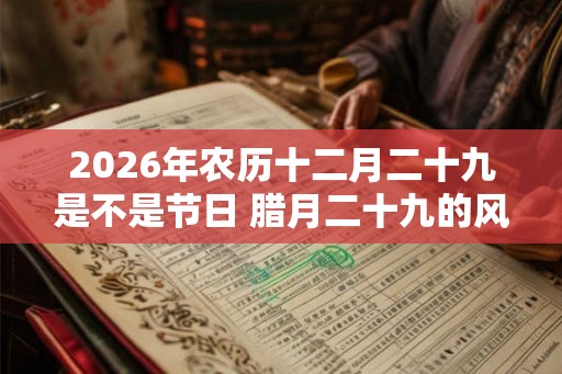 2026年农历十二月二十九是不是节日 腊月二十九的风俗