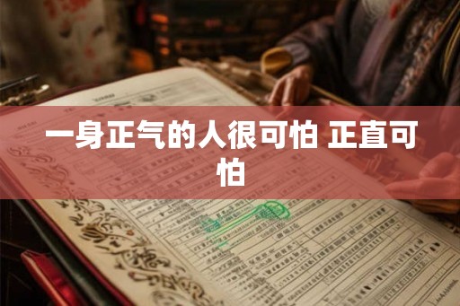 一身正气的人很可怕 正直可怕