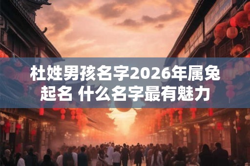 杜姓男孩名字2026年属兔起名 什么名字最有魅力