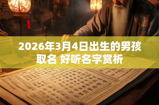 2026年3月4日出生的男孩取名 好听名字赏析 2026年3月4日出生的男孩取名 好听名字赏析