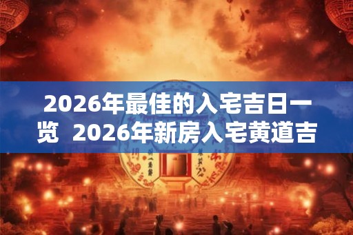 2026年最佳的入宅吉日一览  2026年新房入宅黄道吉日