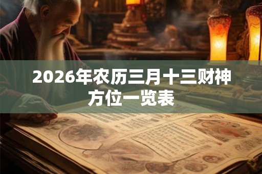 2026年农历三月十三财神方位一览表