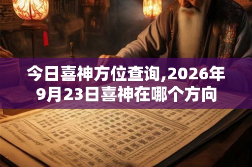 今日喜神方位查询,2026年9月23日喜神在哪个方向