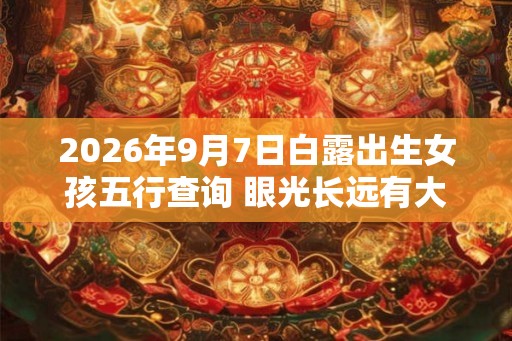 2026年9月7日白露出生女孩五行查询 眼光长远有大局观 2026年9月7日白露出生女孩五行查询 眼光长远有大局观