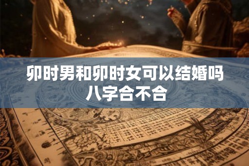 卯时男和卯时女可以结婚吗 八字合不合