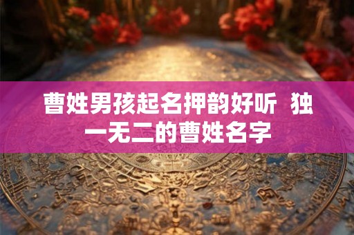 曹姓男孩起名押韵好听  独一无二的曹姓名字