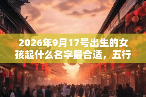 2026年9月17号出生的女孩起什么名字最合适，五行属什么
